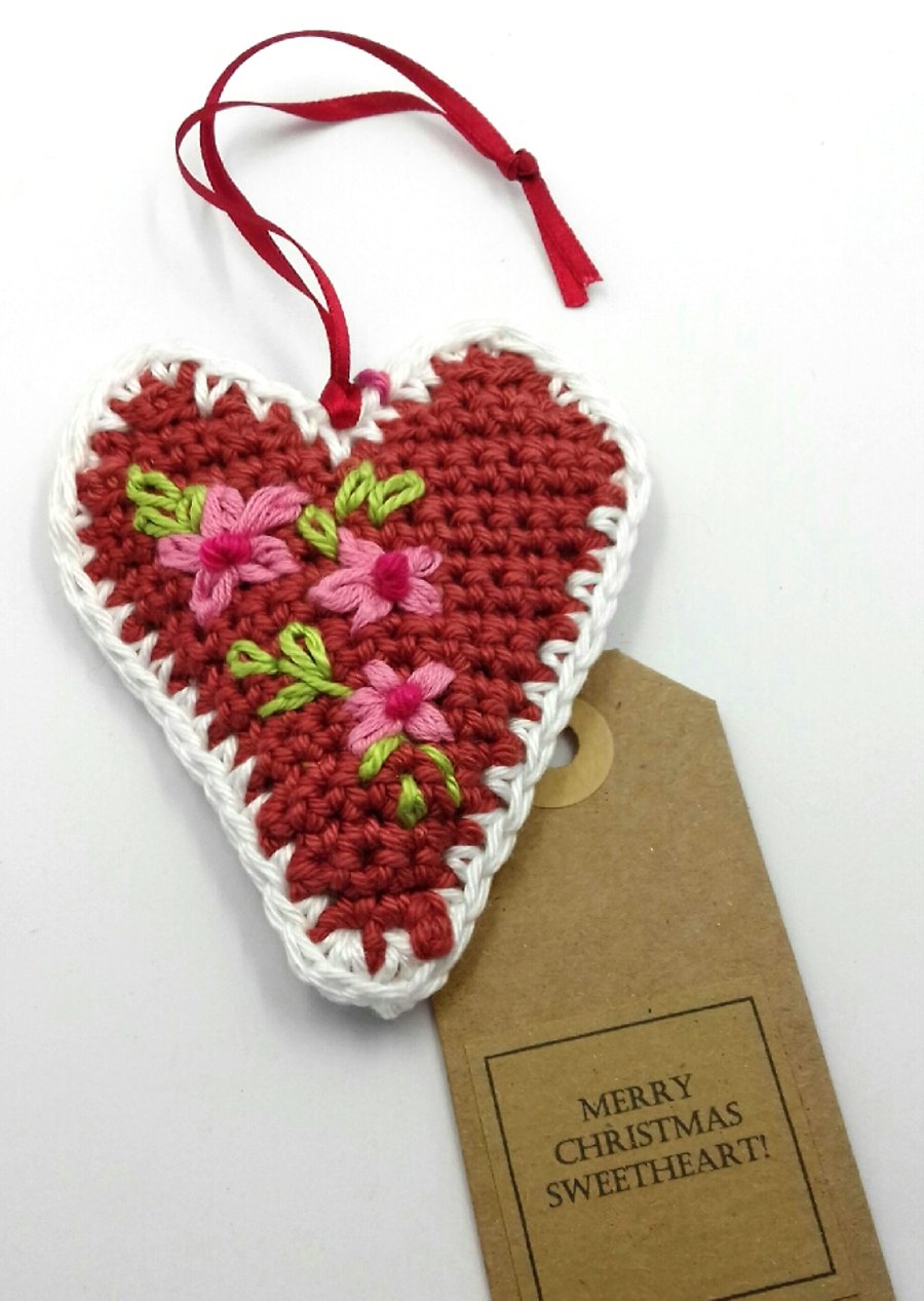 Crochet Gingerbread Heart 