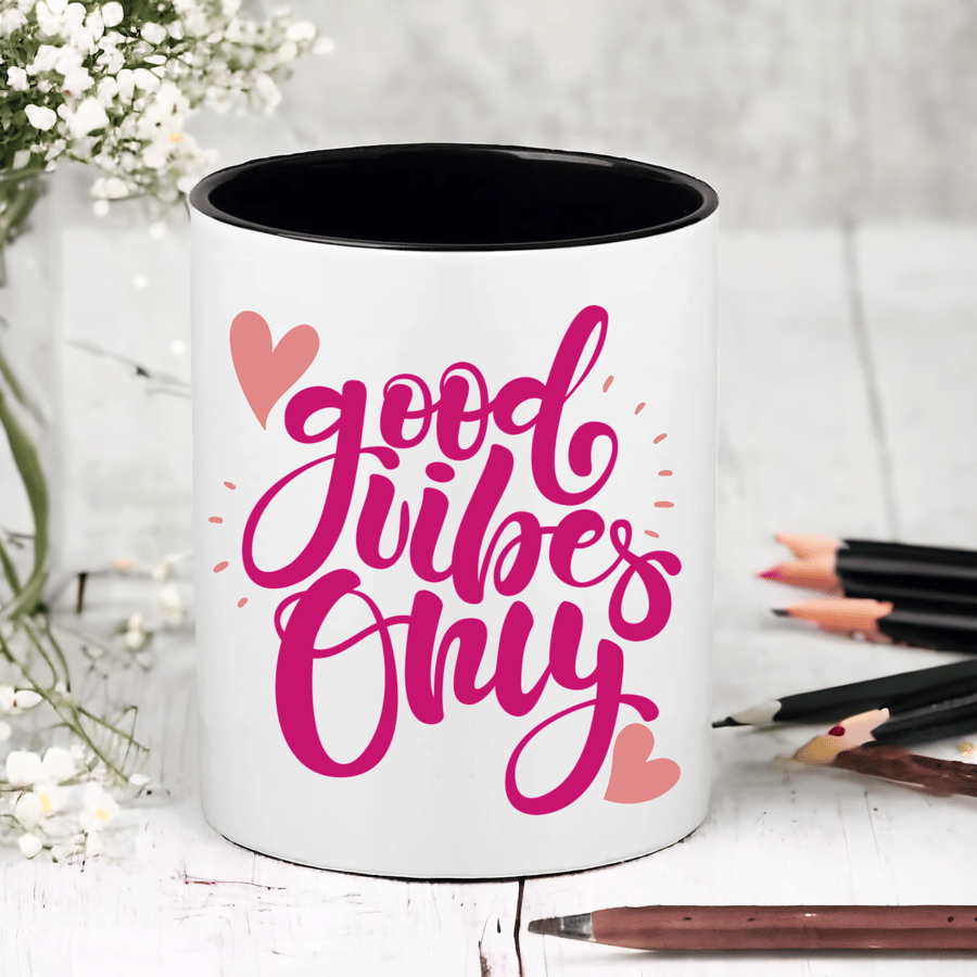 Good Vibes Only  - Novelty Funny Pen  Pencil Pot