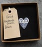 Handmade Ceramic Calon Cariad Heart brooch - Image 6