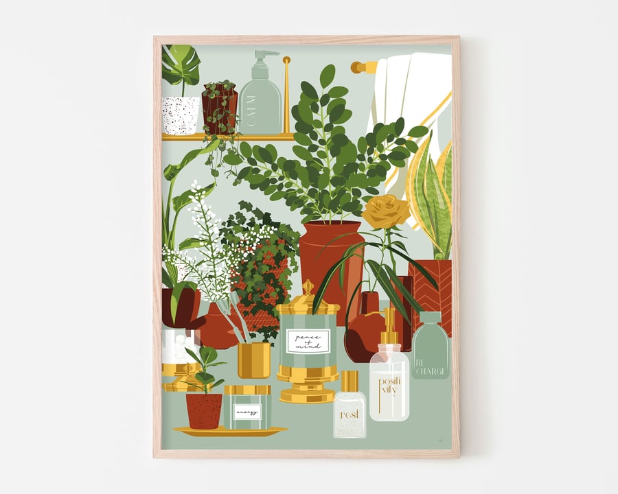 Self Care Art Print, Self Love Poster, Self Care Gift, Bathroom Wall Art