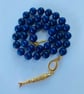 Lapiz lazuli hand knotted bead necklace 