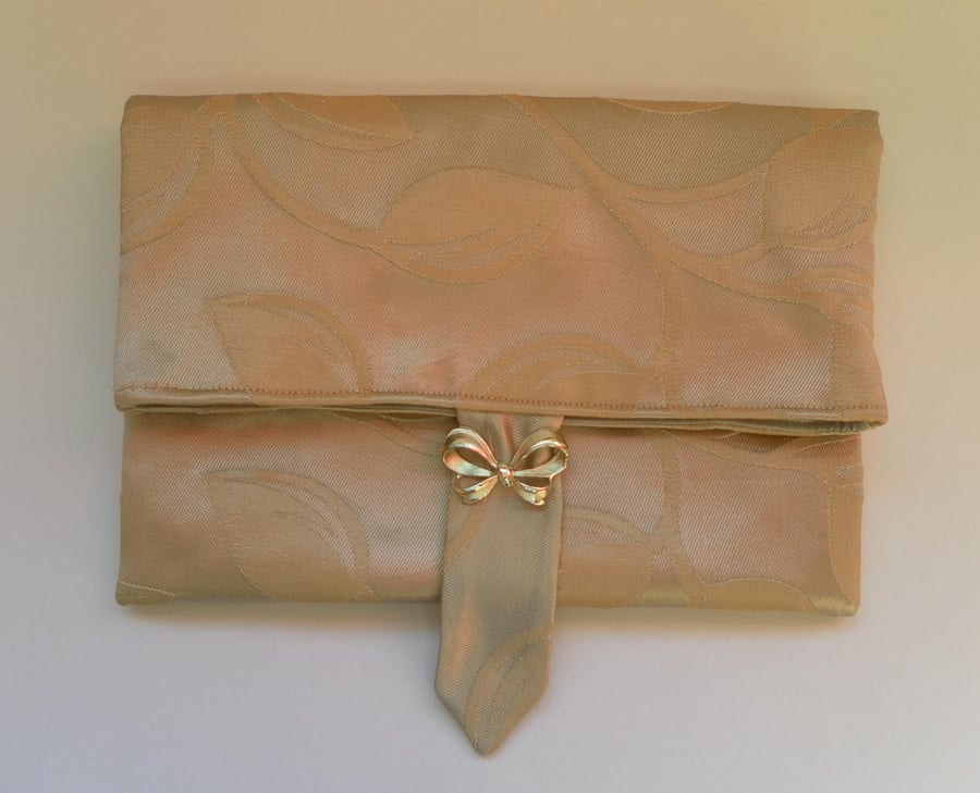 Clutch, handbag, Gold tone, fold over, day, wedding, evening