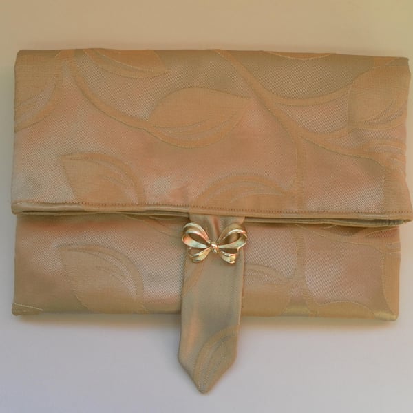 Clutch, handbag, Gold tone, fold over, day, wedding, evening