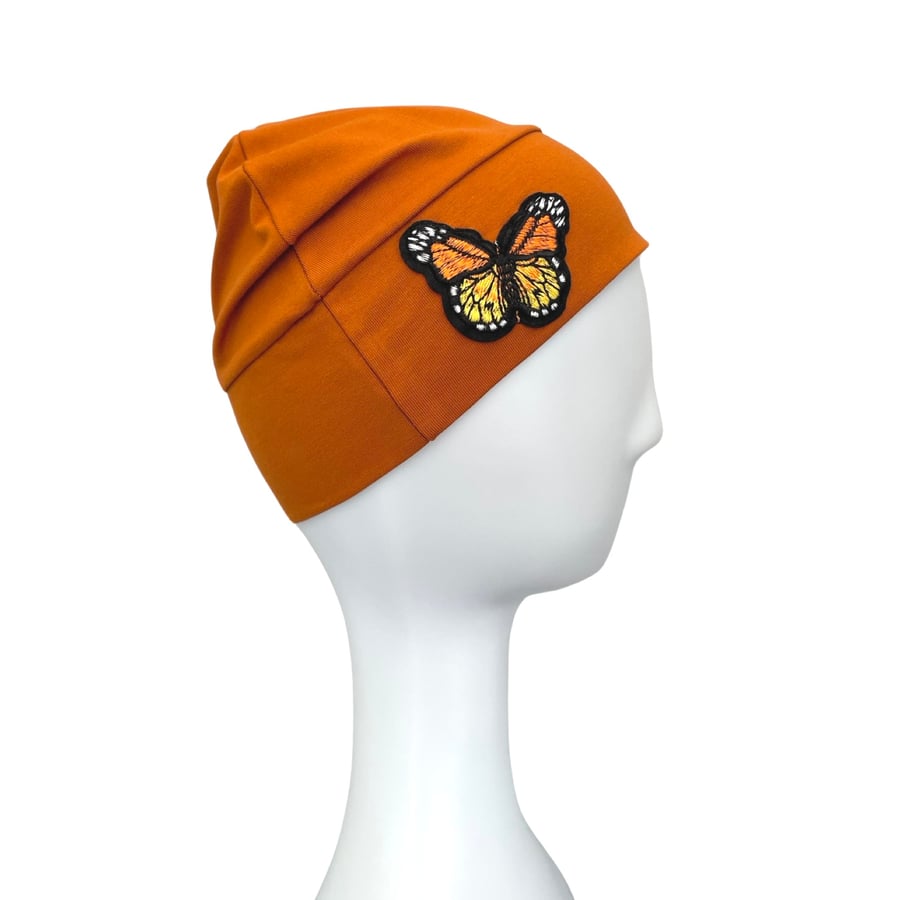 Cotton Cancer Beanie Hat Burnt Orange Chemo Gift Soft Lightweight Alopecia Cap