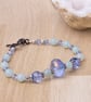  Amazonite Gemstone Bracelet - Pretty blue bead and amazonite bracelet  - Image 1