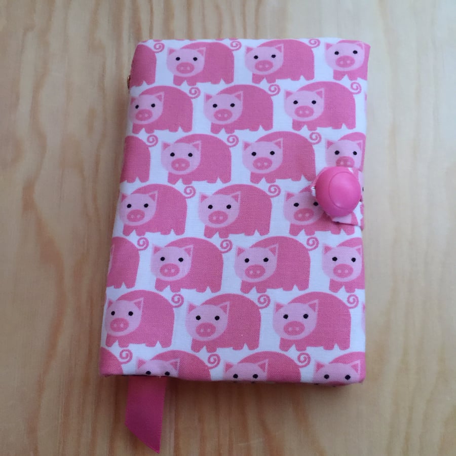 Padded Notebook - Pink Pigs