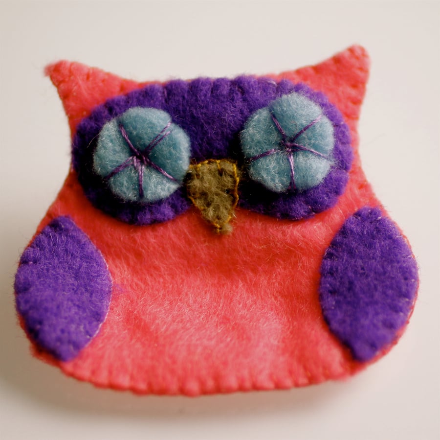 Cute Felt Owl Brooch