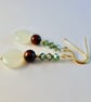 New Jade And Tiger's Eye Earrings With Swarovski Crystals - Handmade In Devon - Image 3