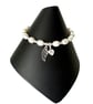 White Pearl & Sterling Silver Angel Wing Bracelet with CZ Heart – Adjustable Mem - Image 9