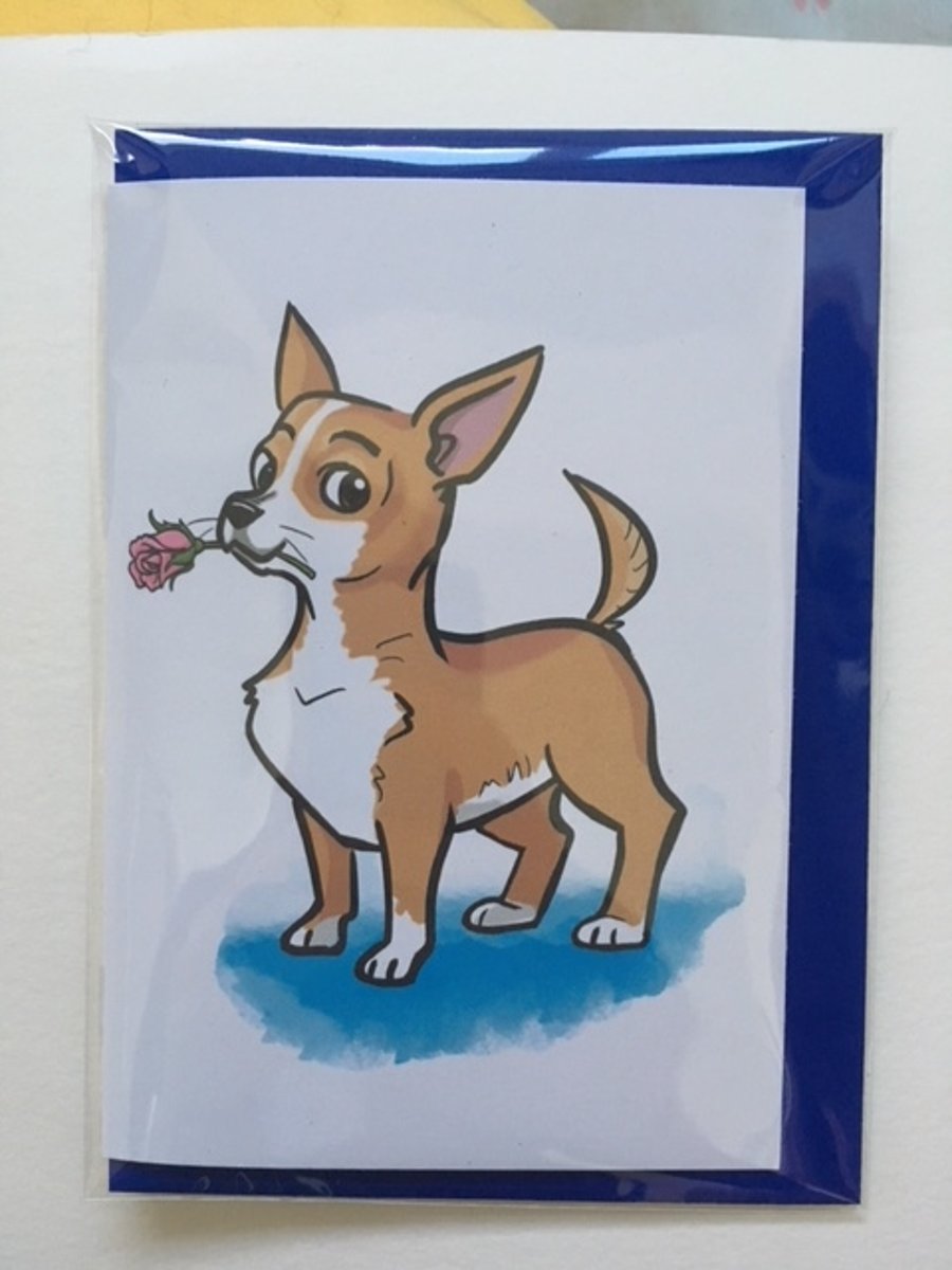 Chihuahua Rose card 