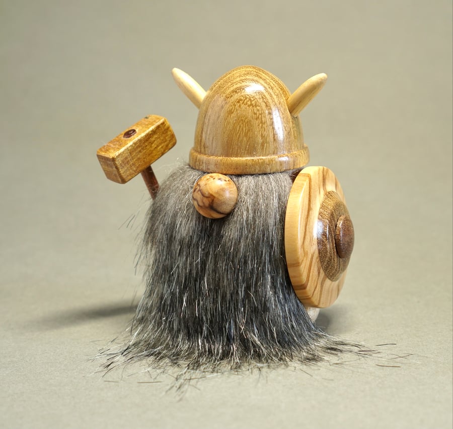 Handmade wood Viking Gonk Gnome.