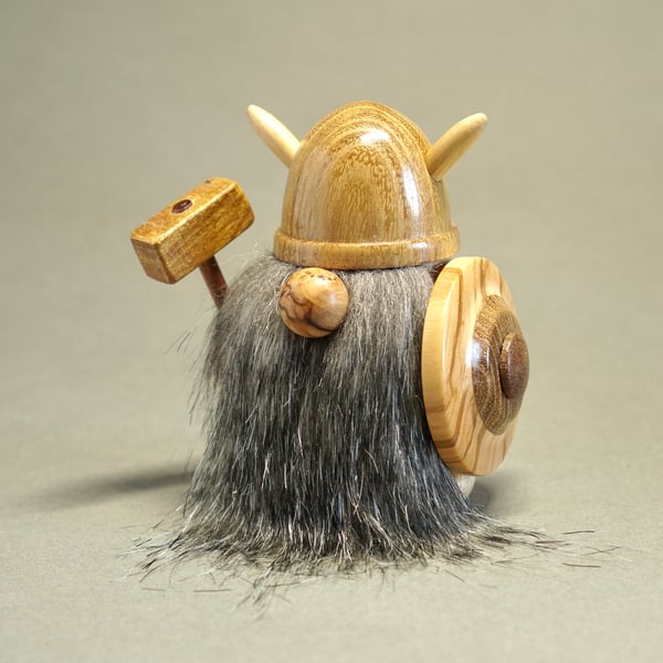 Handmade wood Viking Gonk Gnome.