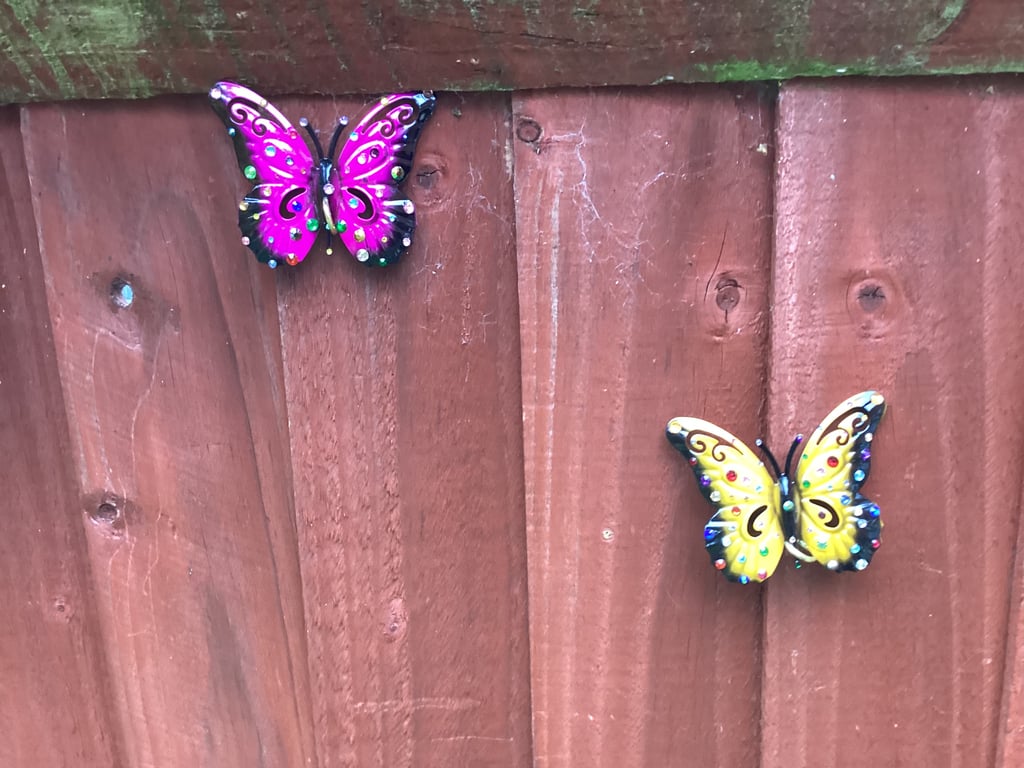 2 small butterfly , sun catchers, wall, garden decoration 