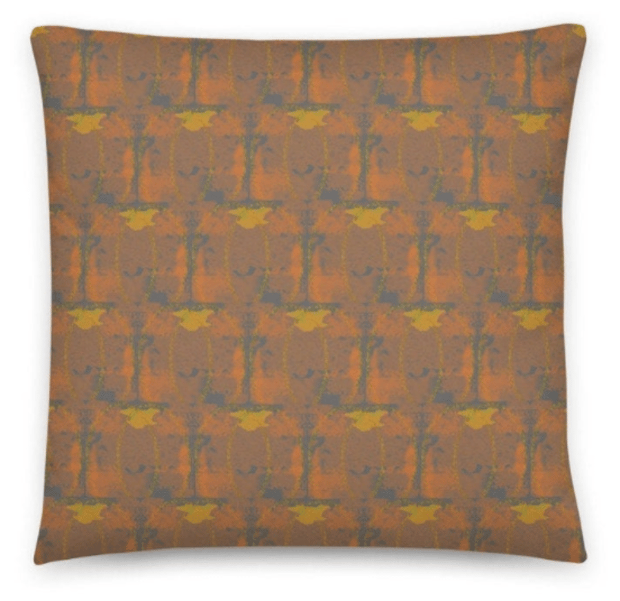 18 inch GREY AMBER Cushion cover with Insert. Original Print by Livz Design.