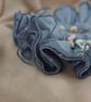 Silver Grey Satin Tulle Net XL Scrunchies, Daisy Lacey Ruffle Frill Scrunchies - Image 4