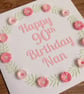 Perfectly Imperfect SALE 50% off - Handmade quilled 90th birthday card - Image 1