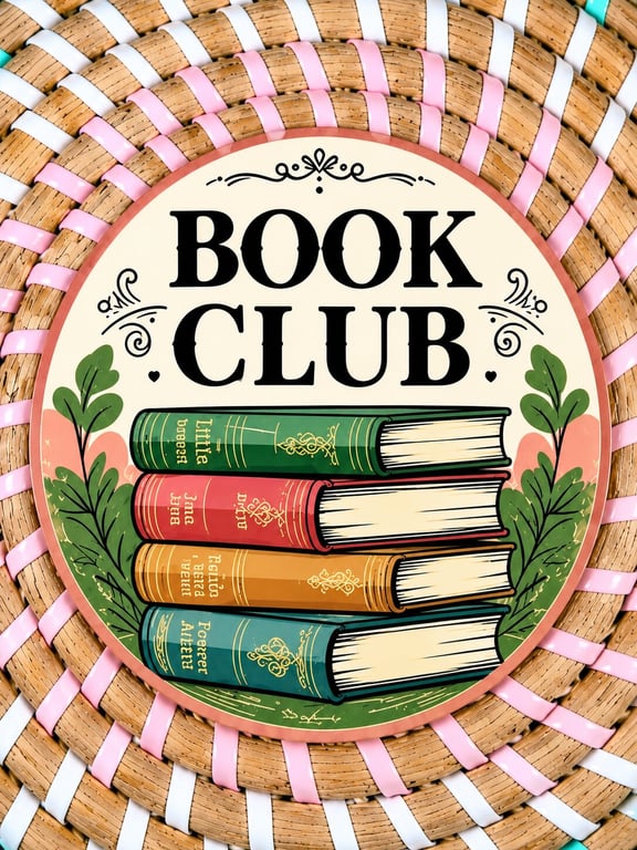 Vintage Book Club Coaster – Retro Book Lover Wooden Drinks Coaster 
