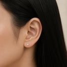 Dainty Button Freshwater Pearl Sterling Silver Stud Earrings
