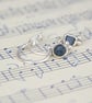 Raw sapphire gemstone earrings, silver hoop earrings - Image 2