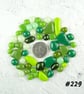 25g green art glass cabochons, for jewellery making, crafting (229)