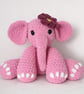 Petal the Elephant. Hand Crocheted Plush Elephant. 