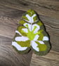 Frog Foot Print on a Tricolour Tropical Leaf Mug Rug - Image 2