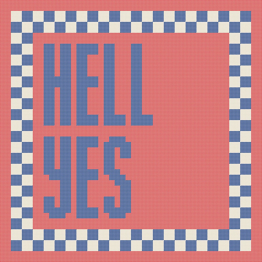 HELL YES Needlepoint Cushion Pattern - Large Digital Tapestry Chart PDF