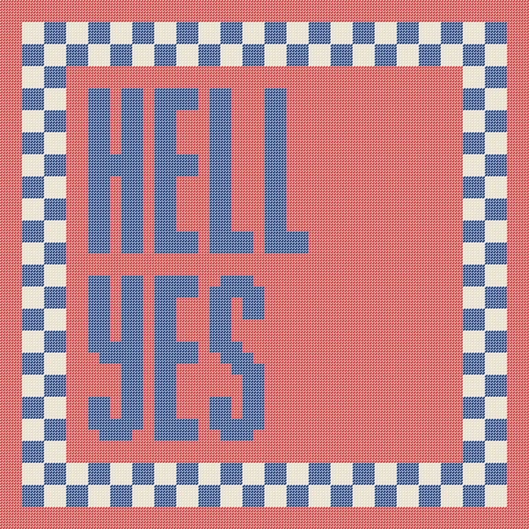 HELL YES Needlepoint Cushion Pattern - Large Digital Tapestry Chart PDF