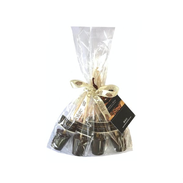 Vegan Hot Chocolate Gift Set - 4 x dark chocolate stirrers (Indiv wrapped)