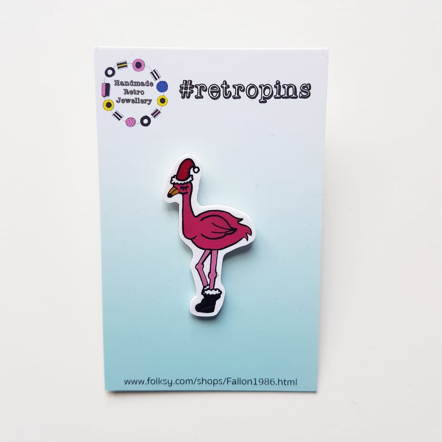 Retropins - Christmas Flamingo Pin