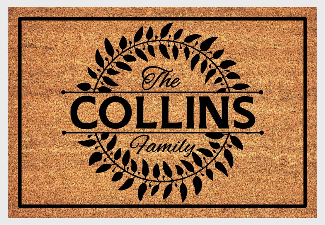Personalised Surname Door Mat - Customised Family Name Welcome Mat - 3 Sizes