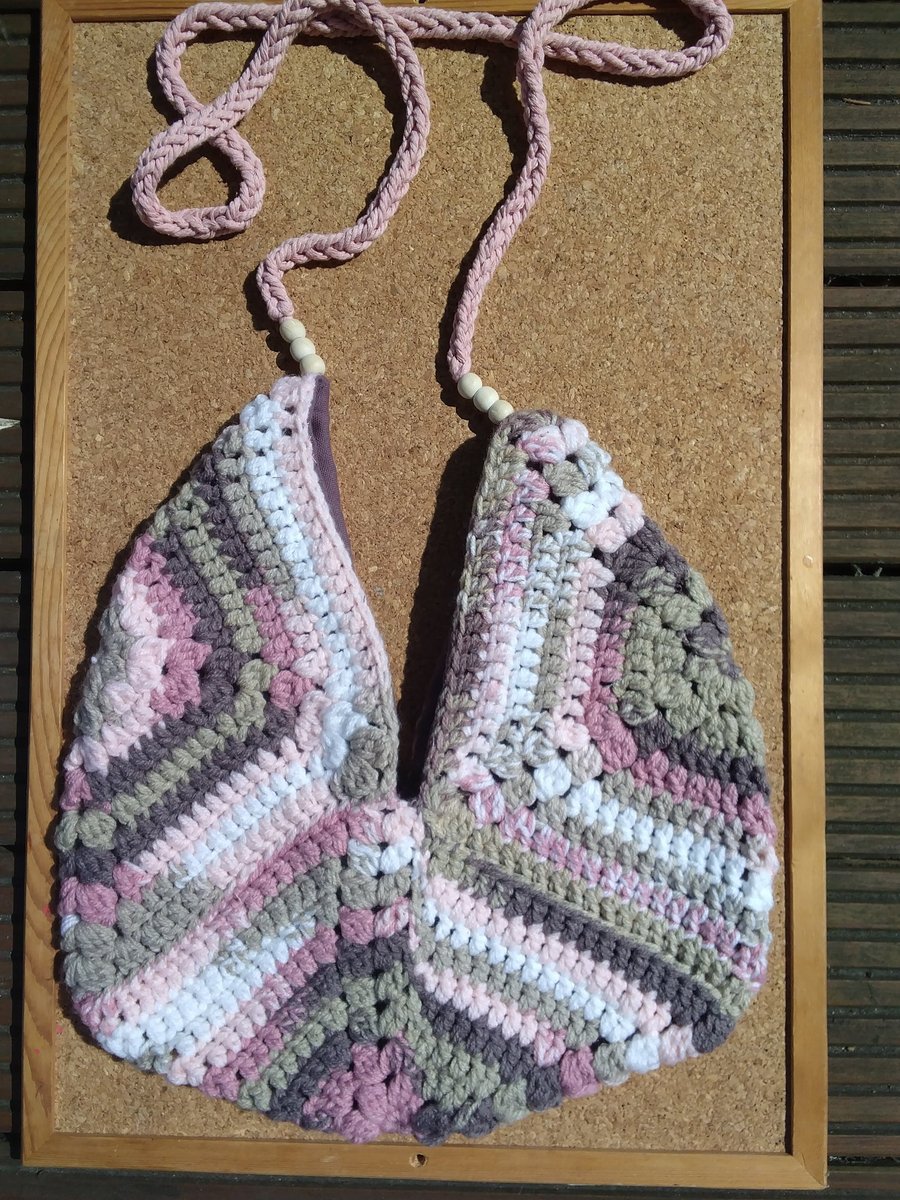 Handmade crochet shoulder bag