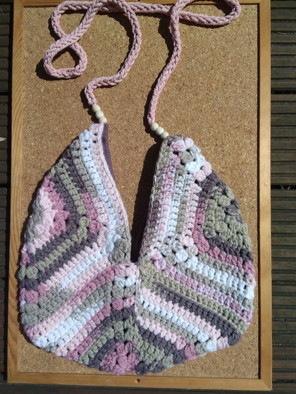 Handmade crochet shoulder bag