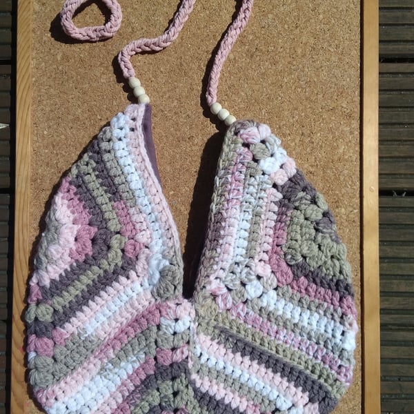 Handmade crochet shoulder bag
