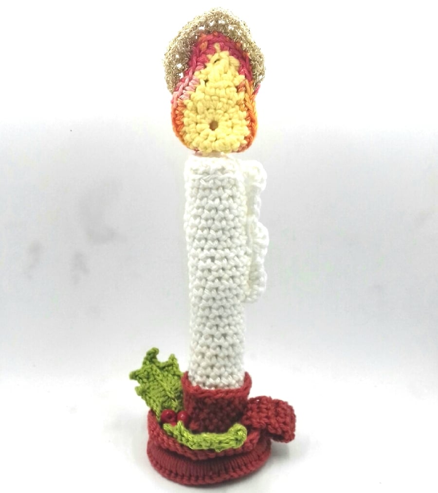Reserved for Susan Christmas Candle and Holder Crochet Decoration 