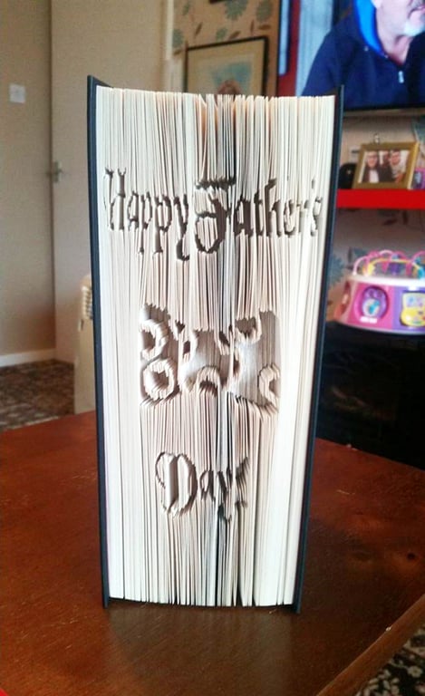 Happy Father's Day Bow Tie CUT & FOLD Book Folding Pattern - EMAILED PDF PATTERN