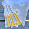 BUNTING - daisies, yellow and white stripes
