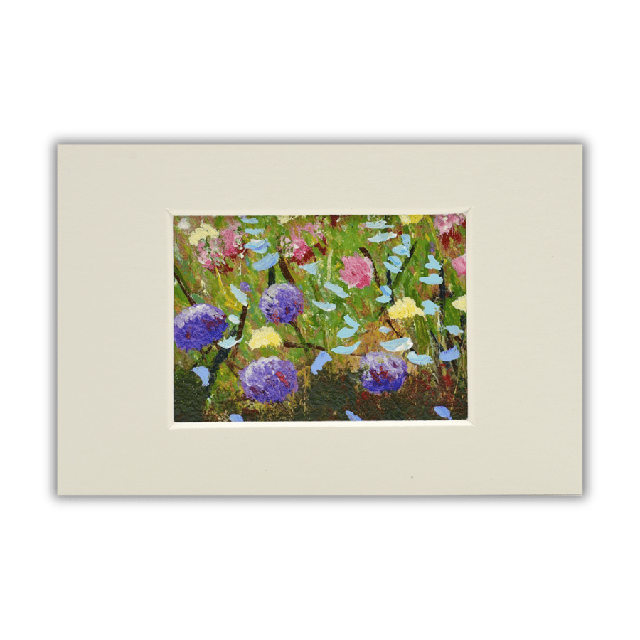 A mounted ACEO of Scottish wildflowers - art card - collectible