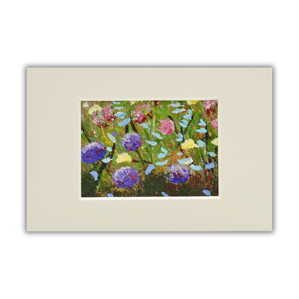 A mounted ACEO of Scottish wildflowers - art card - collectible