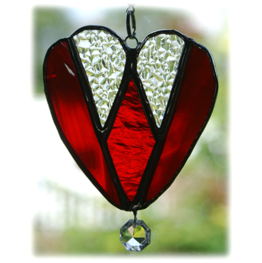 Diamond Heart Stained Glass Suncatcher Valentine