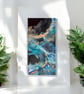 Abstract blue flow fluid acrylic canvas  - Image 4