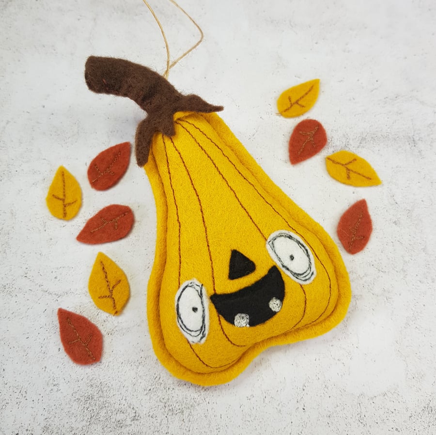 Halloween Pumpkin Felt Yellow Hanger