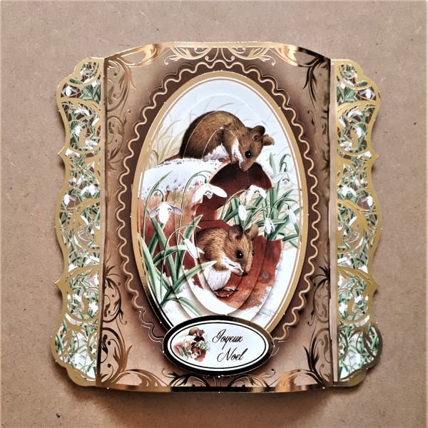 Unusual Fieldmice Christmas Card