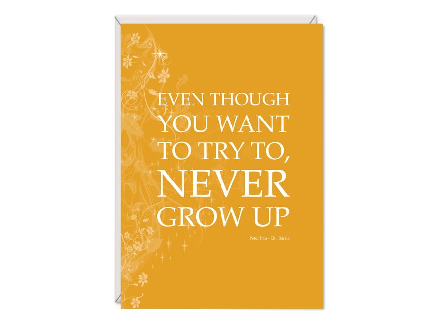 Peter Pan 'Never Grow Up' Greetings Card