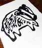 Badger - lino cut print - Image 3