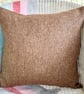 Tweed Scatter Cushion with Pad, Brown 46x46cm - Image 3