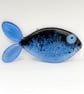 Blue Sparkle Fused Glass Fish Decoration