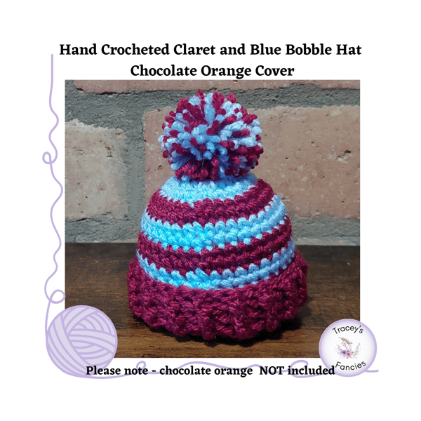 Hand crocheted bobble hat chocolate orange cover - Chocolate NOT included 