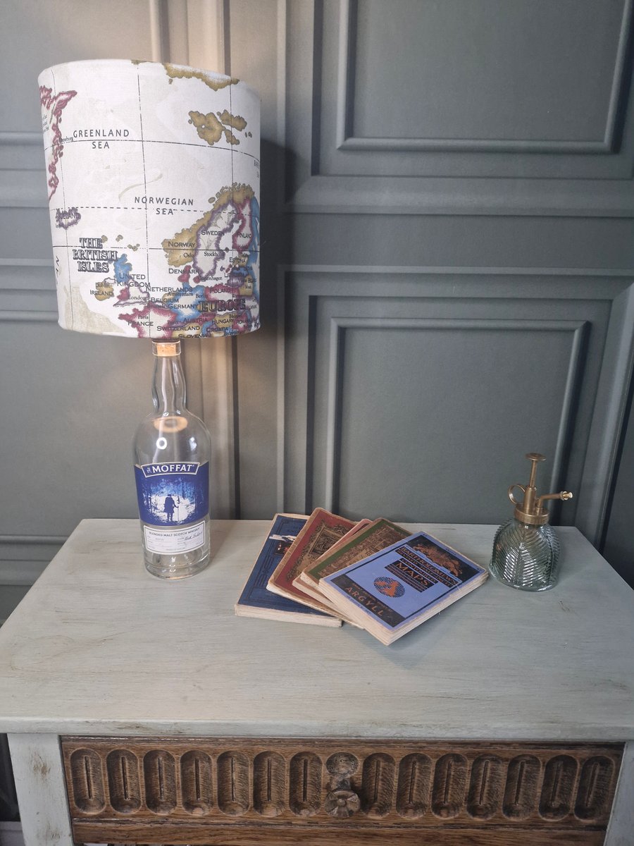 Map Lampshade and Bottle Lamp