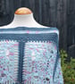 Petrol and Blue Mix Crochet Poncho - Design A542 - Image 3